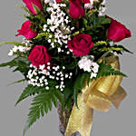 Romantic Red Roses Vase