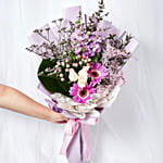 Graceful Mixed Flowers Beautifully Tied Bouquet