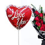 2Dz Roses Vase With Balloon