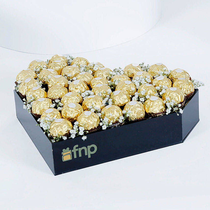 Ferrero Rocher Heart Shape Arrangement: Send Ferrero Rocher Chocolates to Qatar