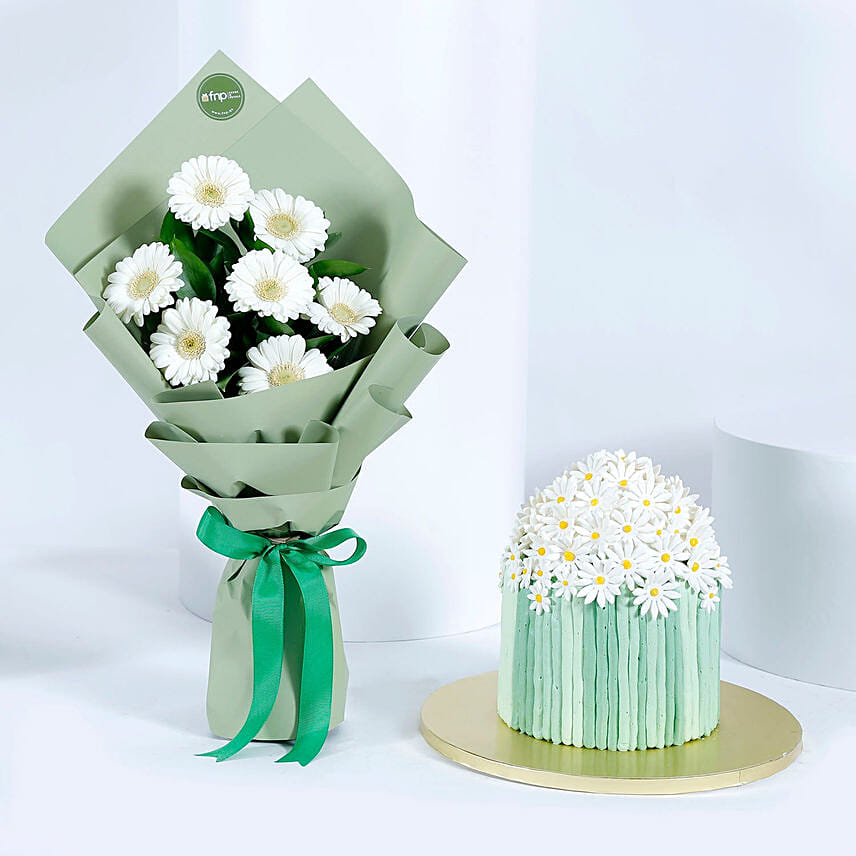 Gerbera Bouqet and Theme Cake Gerbera Bouqet and Theme Cake: