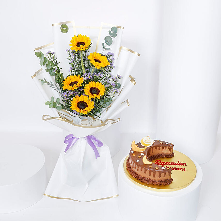 Ramadan Flower & Cake Combo Ramadan Flower & Cake Combo:
