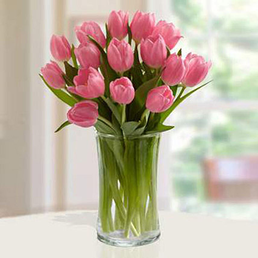Pink Tulips Arrangement QT