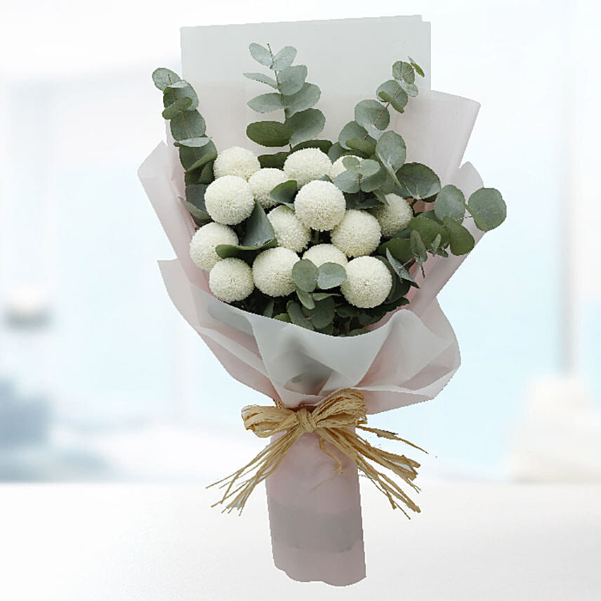 Elegant White Ping Pong Bouquet