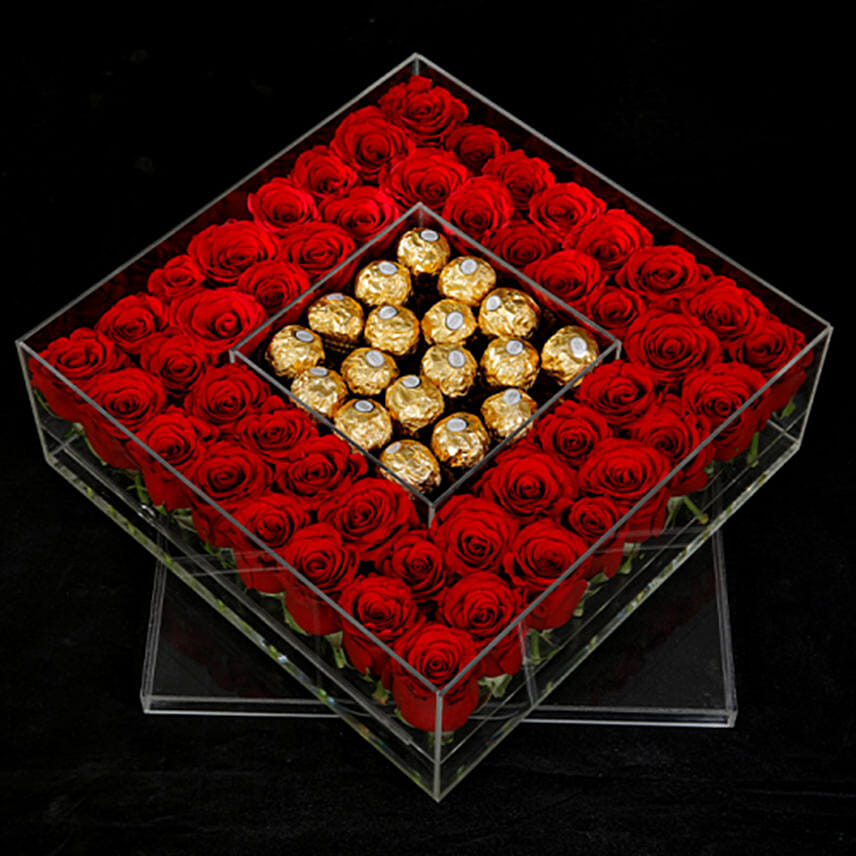 Ferrero Rocher & Red Roses Box