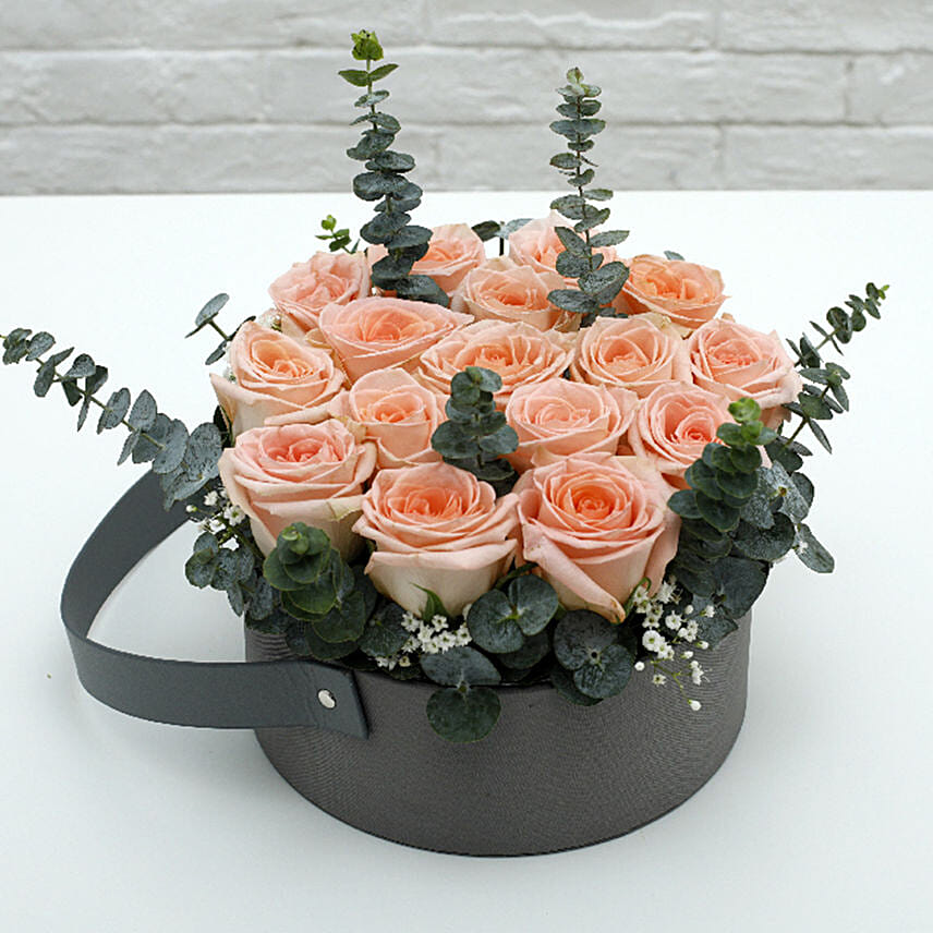 Light Pink Roses Basket