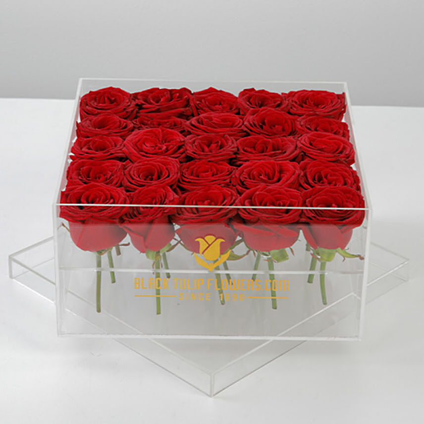 Romantic Box Of Red Roses