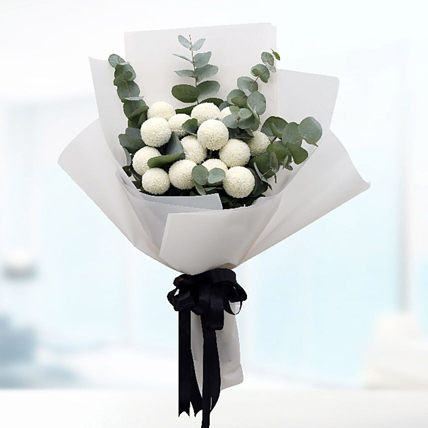 White Ping Pong Bouquet