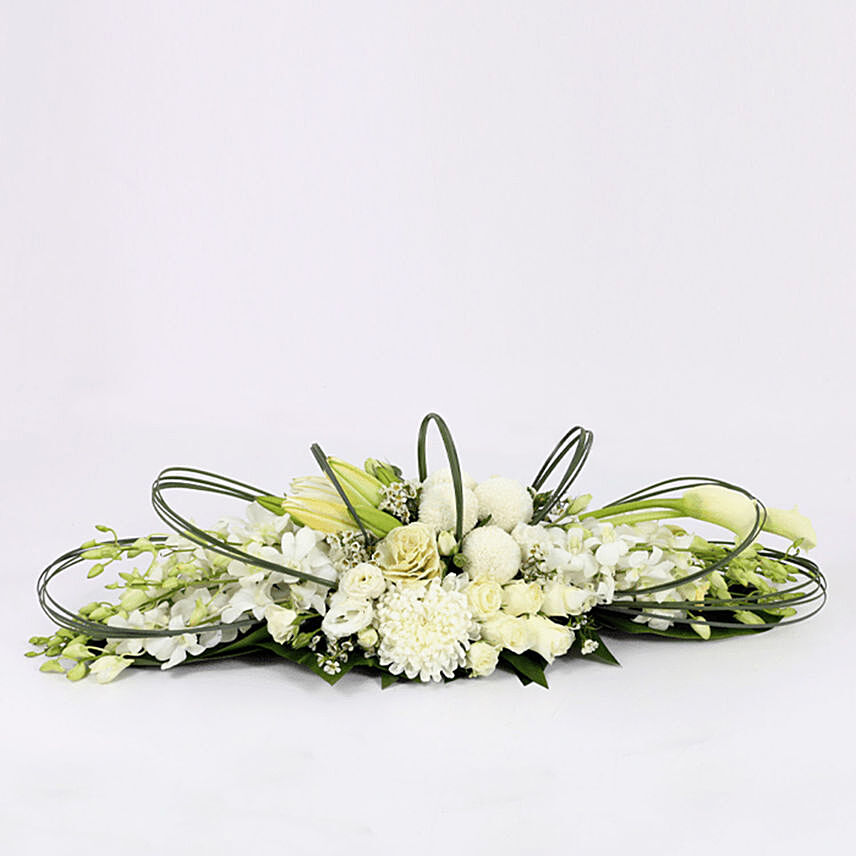 White Flower Themed Arrangement- Premium