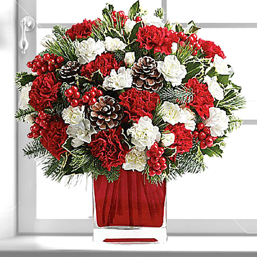 Xmas Wishes Flower Vase- Deluxe