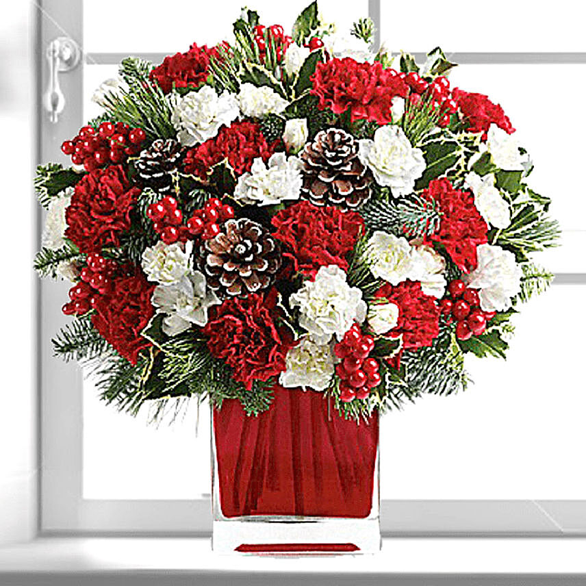 Xmas Wishes Flower Vase- Premium