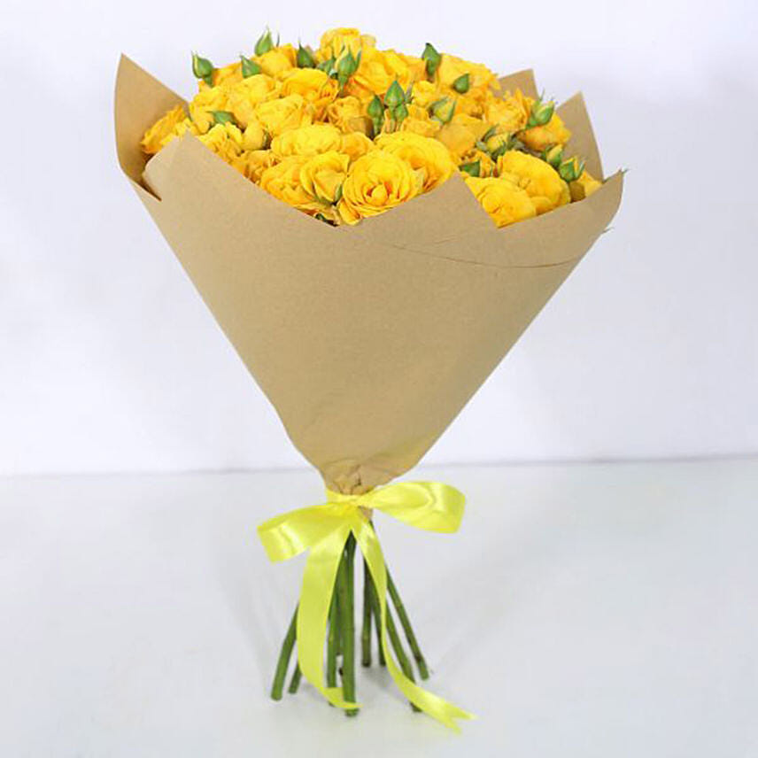 10 Stems Of Yellow Spray Roses Bouquet