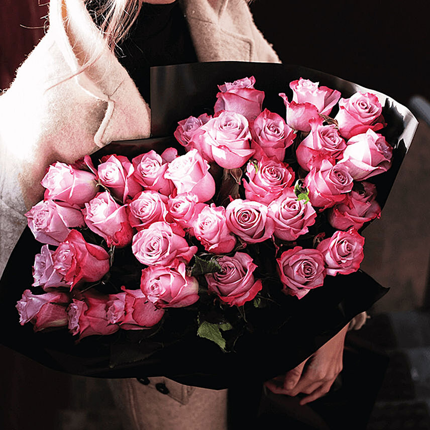30 Stems Luxurious Deep Purple Roses Bouquet