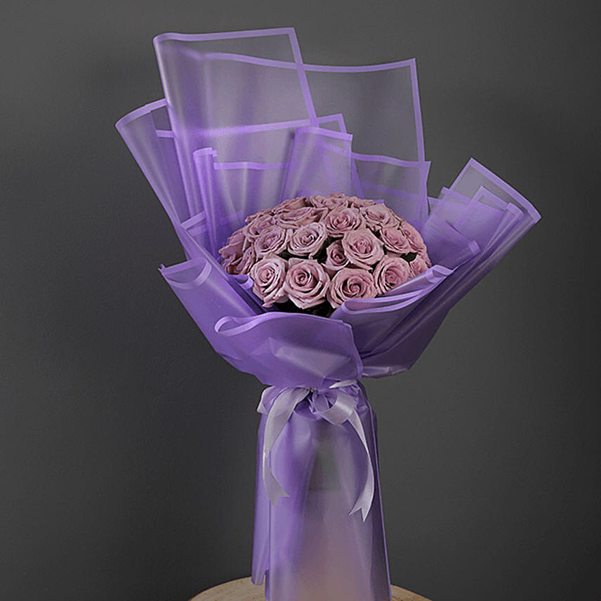 30 Stems Purple Roses Bouquet