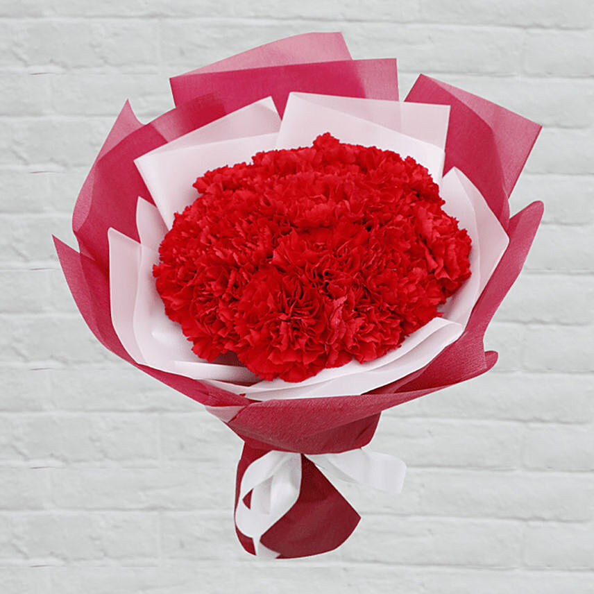 60 Red Carnations Bouquet