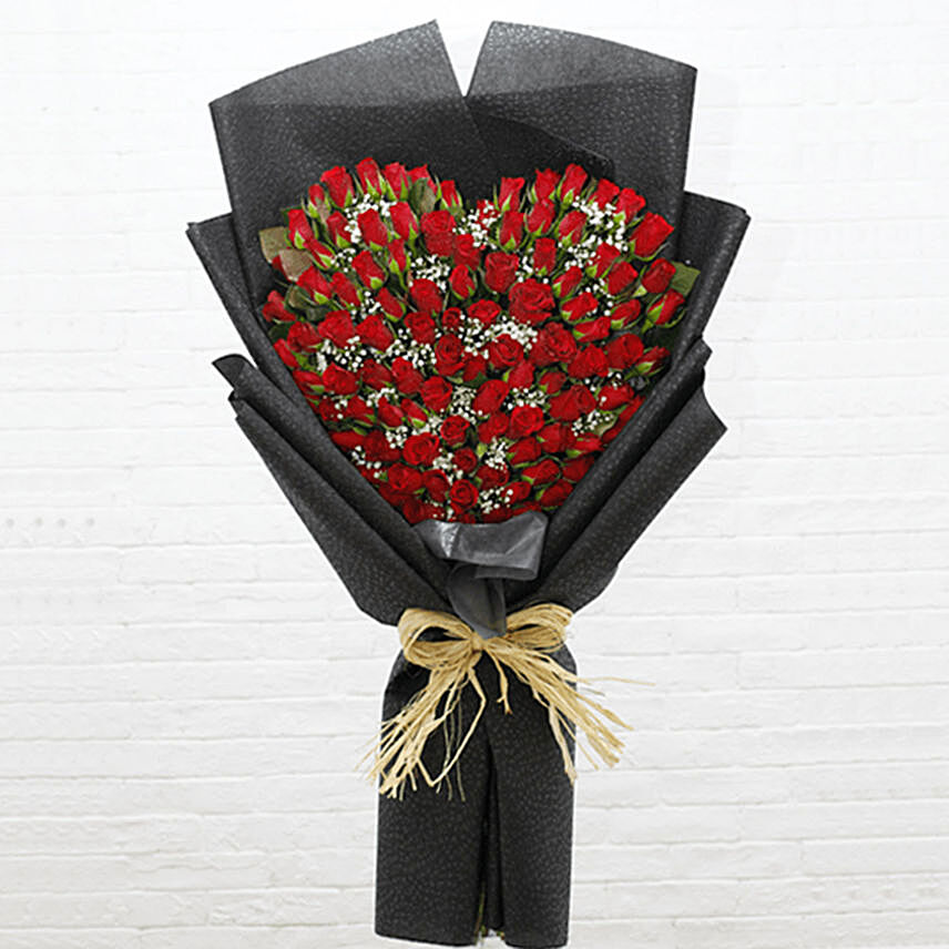 150 Red Roses Heart Shaped Bouquet