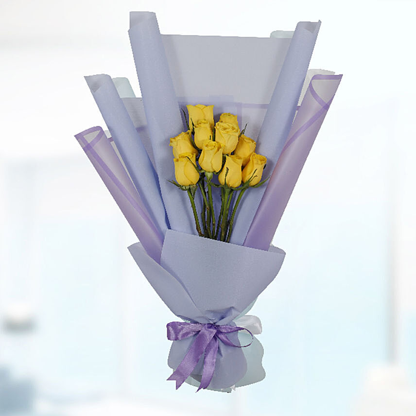 Bouquet Of 10 Yellow Roses