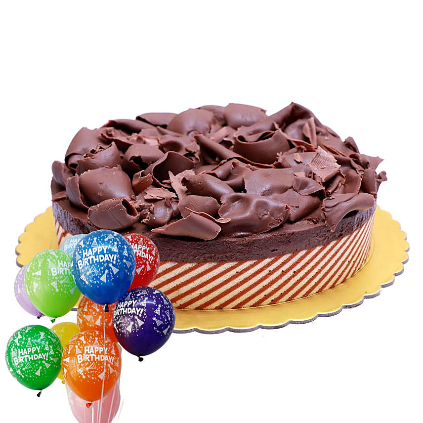 Chocolate Mousse Cake & Balloons Combo