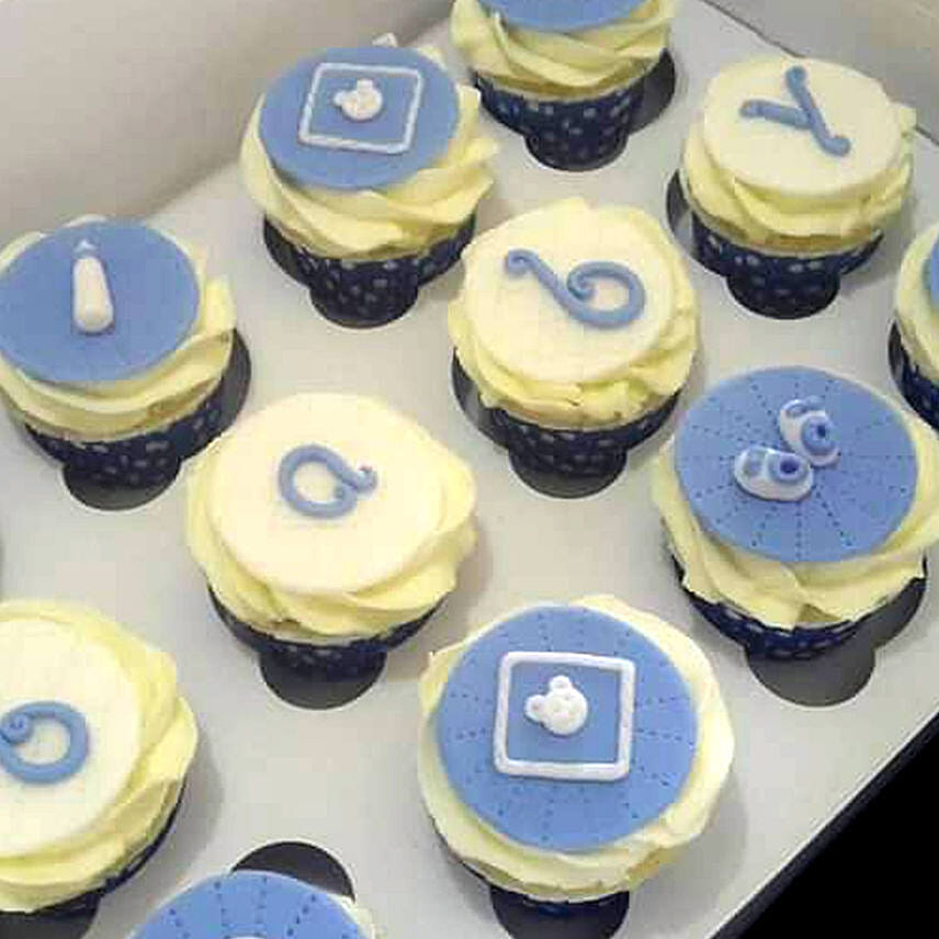 Boy Baby Shower Chocolate Cupcakes