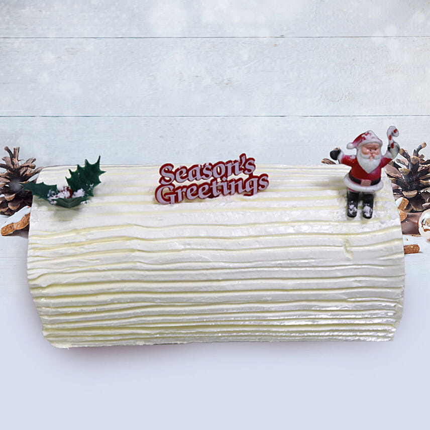 Vanilla Yule Log Cake