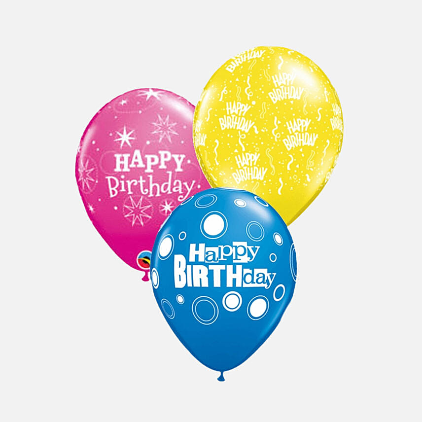 Happy Birthday Latex Balloons 3 Pieces