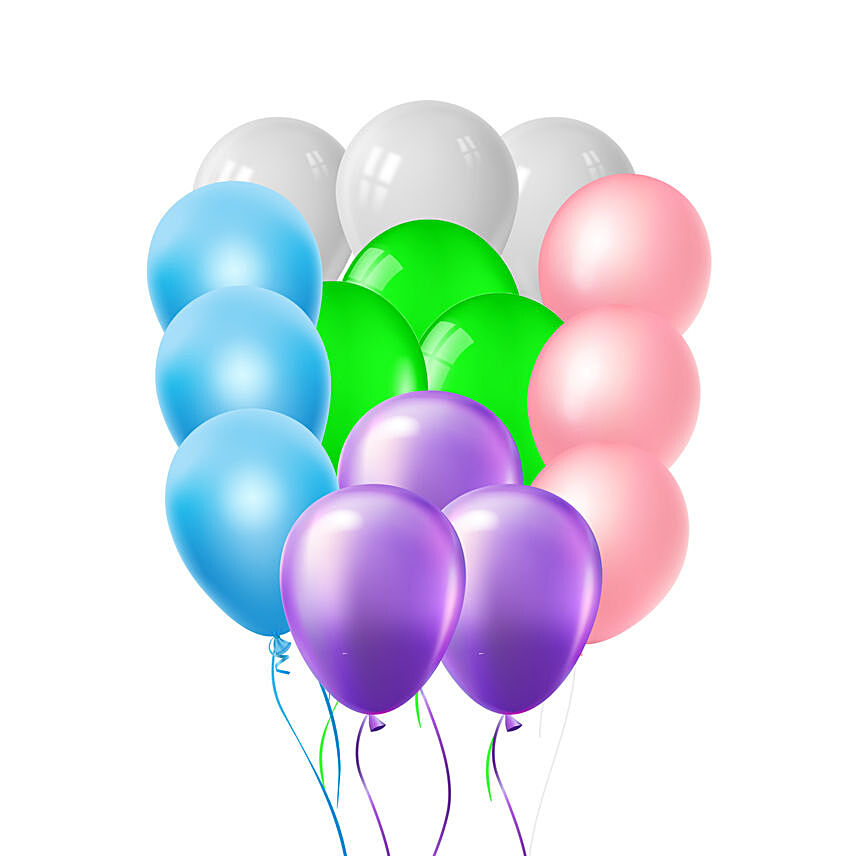 Multi Color Latex Balloons 15 Pieces