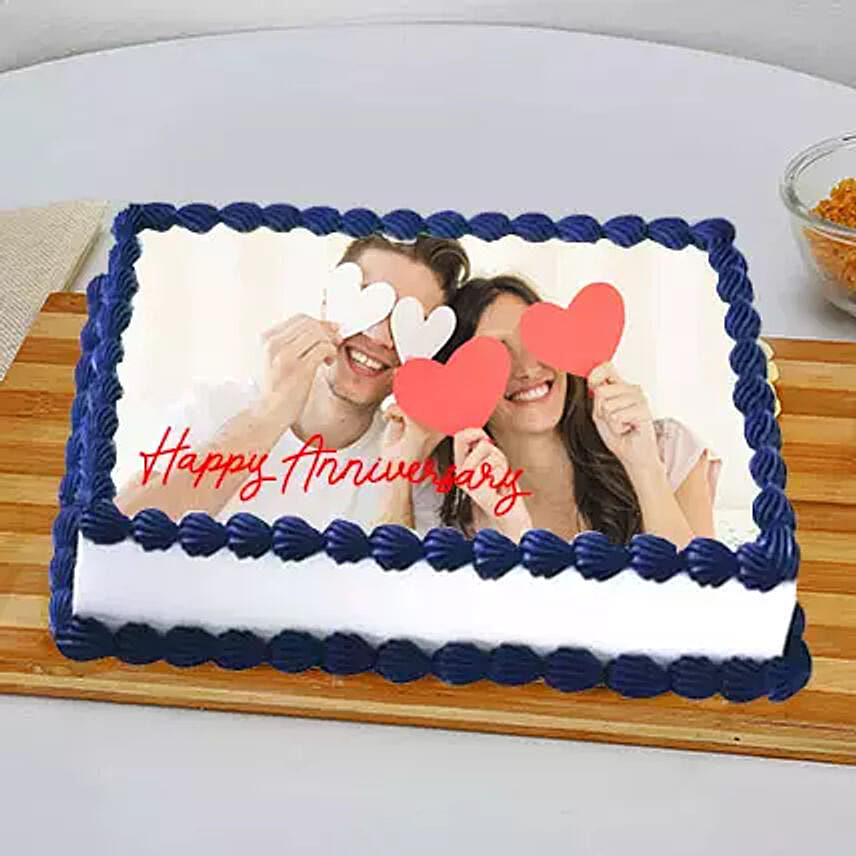 Eggless Love Anniversary Photo Cake