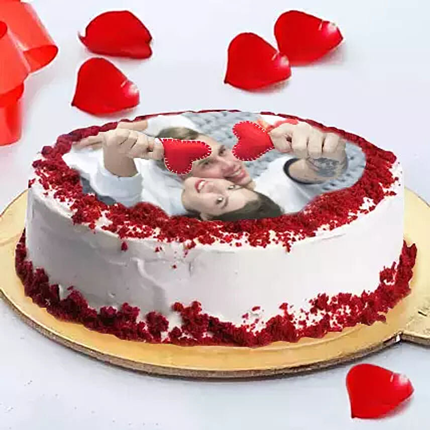 Eggless Love Photo Cake