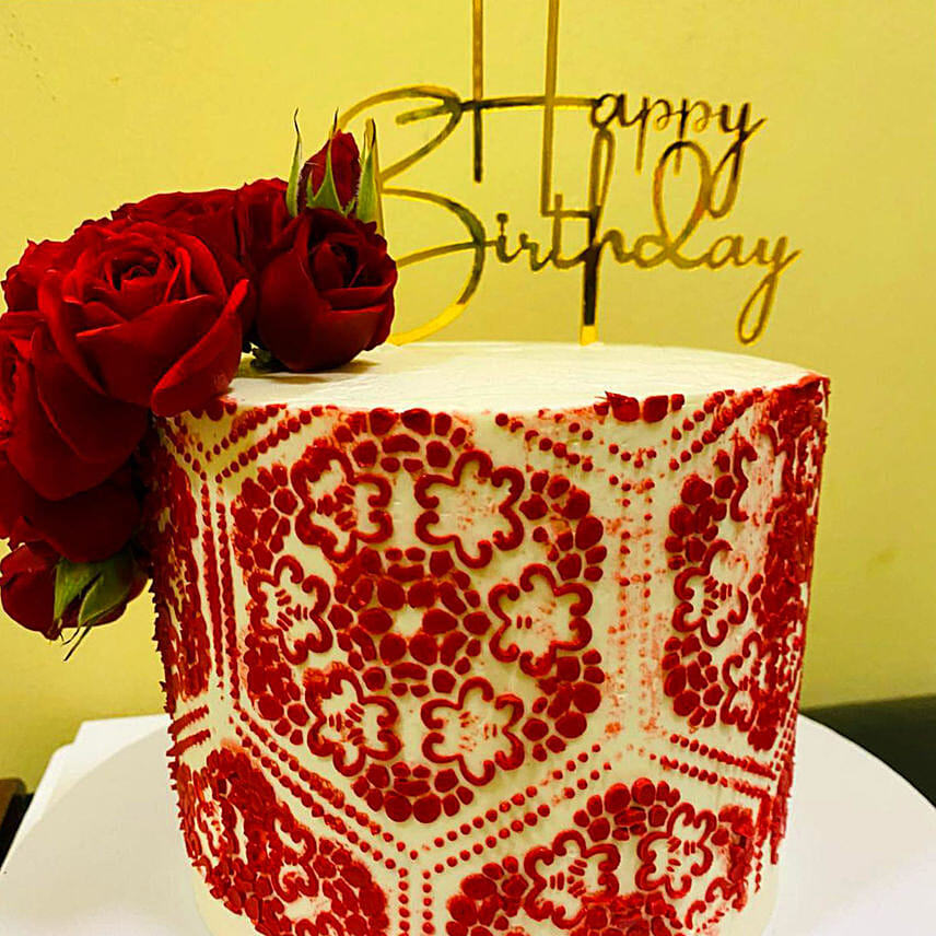 Birthday Celebration Red Velvet Cake