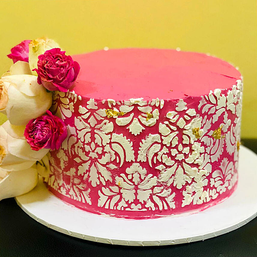 Designer Flower Vanilla Cake