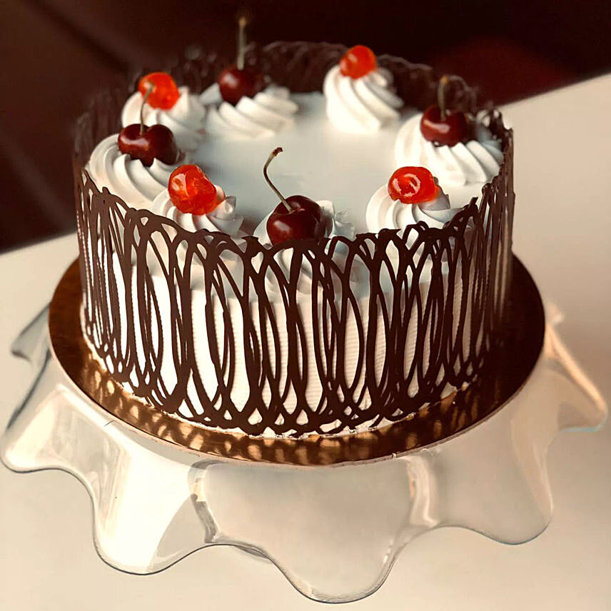 Eggless Swirly Style Black Forest Cake