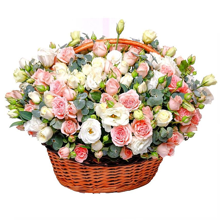 Basket Of Mesmerizing Flowers- Deluxe