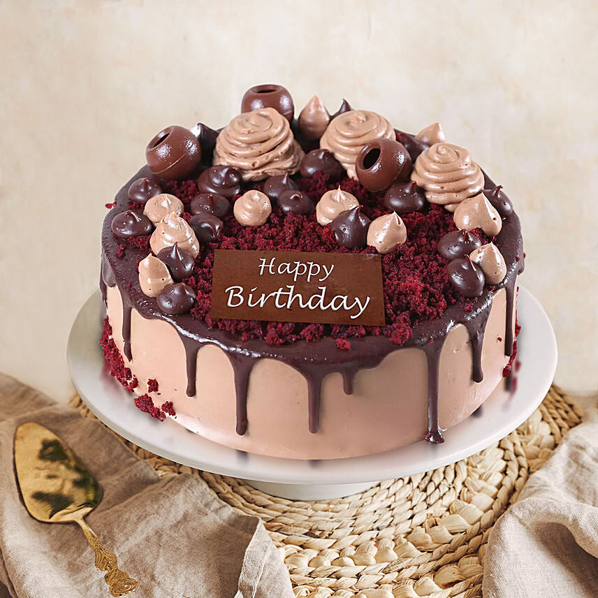 Choco Velvet Birthday Cake Half Kg