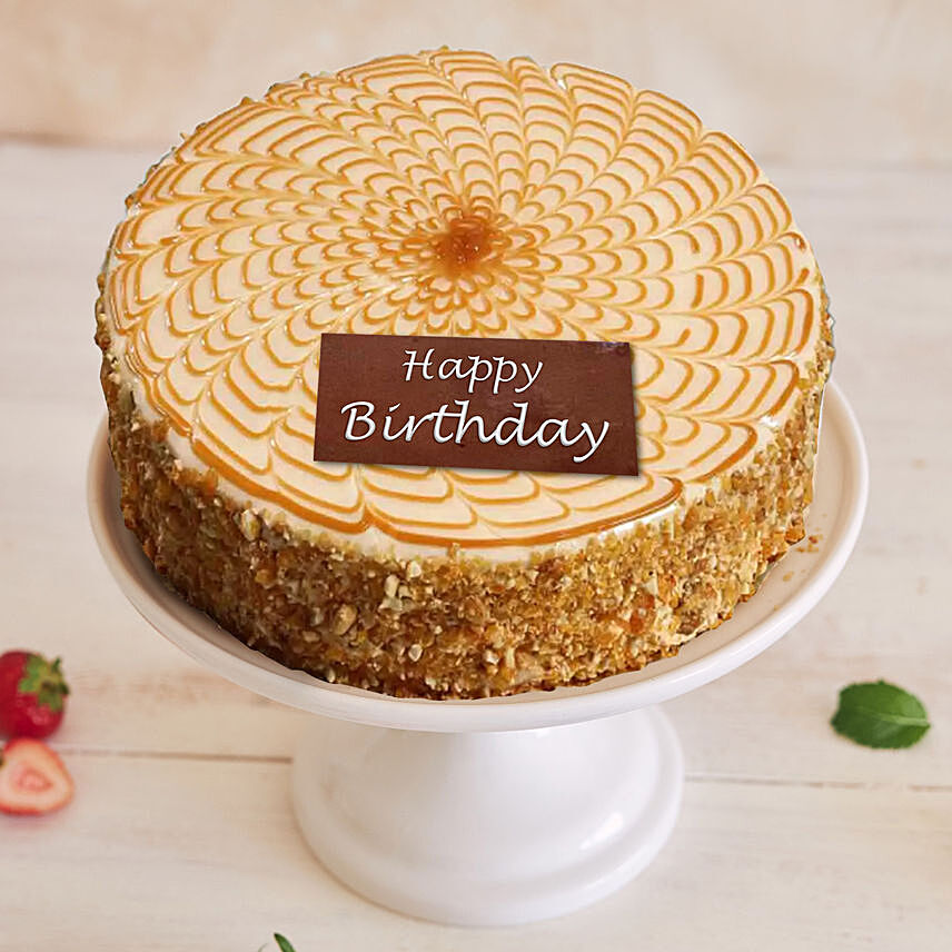 Happy Birthday Crunchy Butterscotch Cake 1.5 Kg