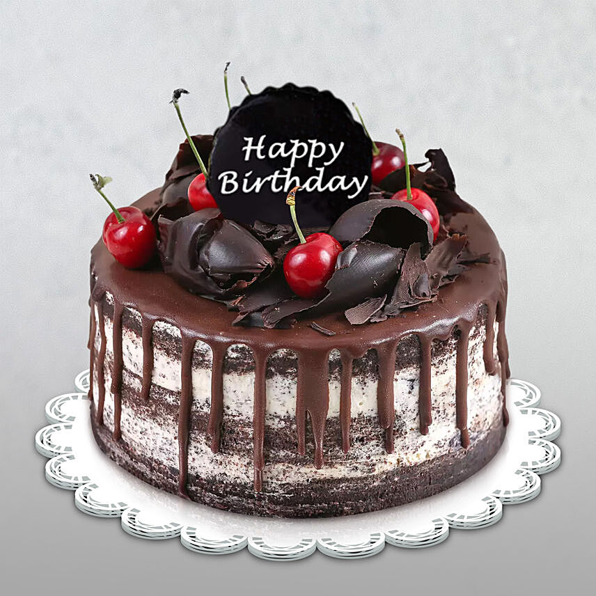 Happy Birthday Delicate Black Forest Cake Half Kg