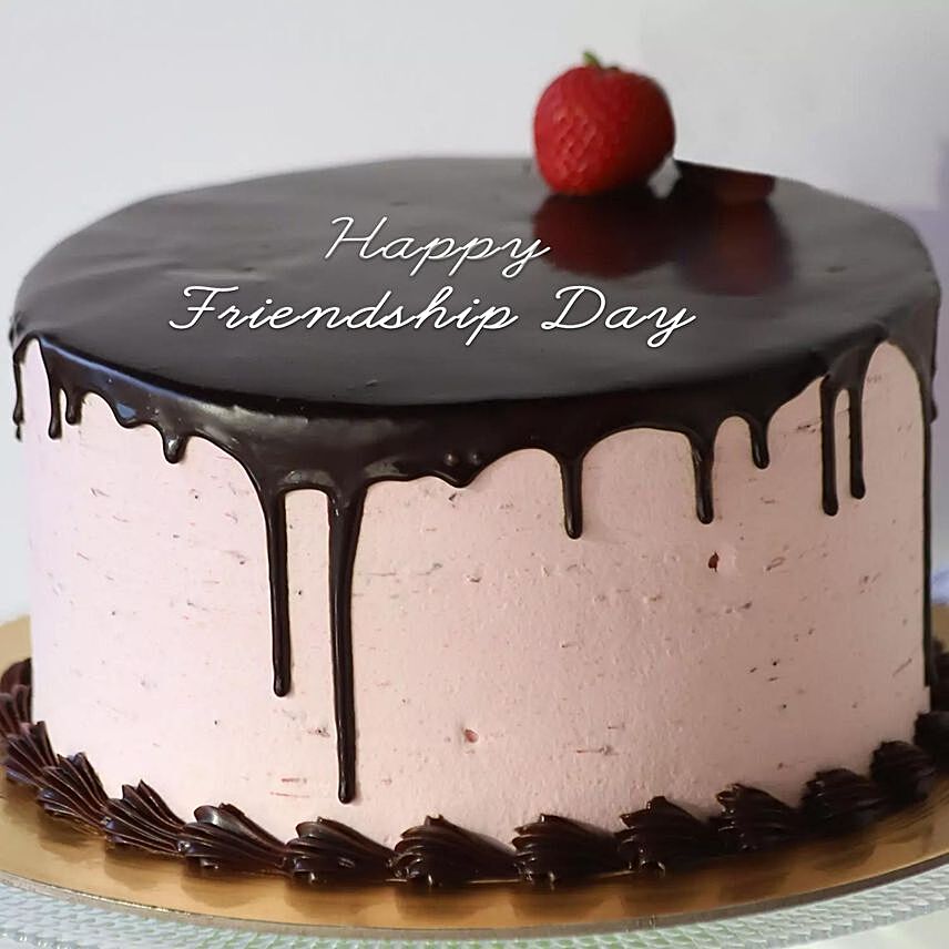 Silken Strawberry Chocolate Friendship Day Cake Half Kg
