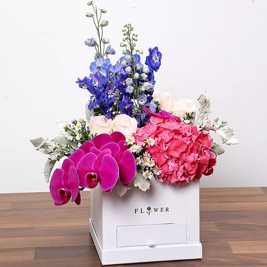 Dazzling Floral Box With Chocolates