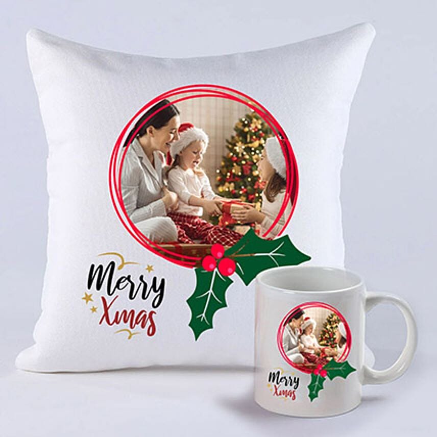 Personalised Xmas Memories Cushion And Mug