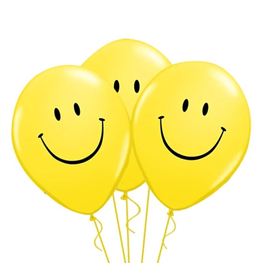 Smiley Latex Balloons 3 Pcs