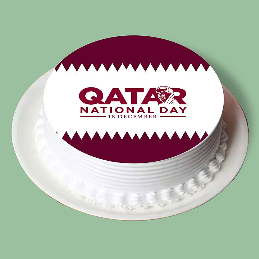Qatar National Day Vanilla Cake