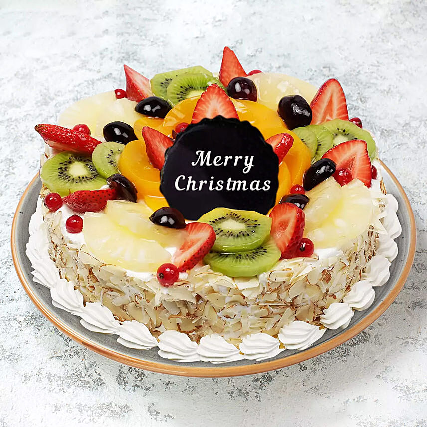 Delicious Mix Fruit Merry Christmas Cake Half Kg