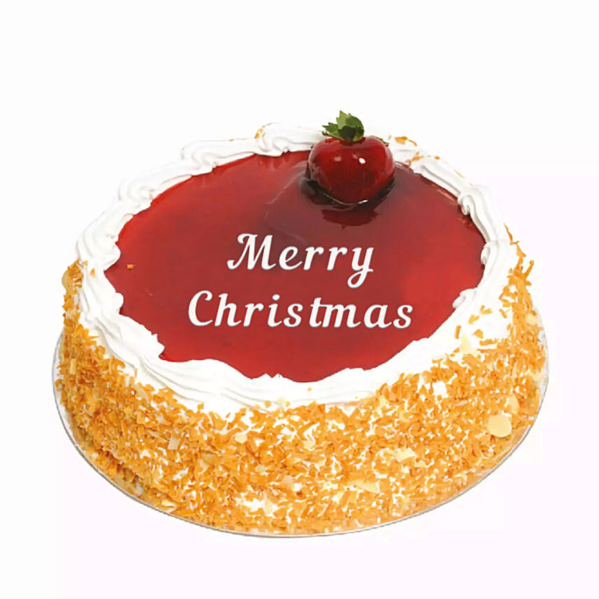 Strawberry Flavour Merry Christmas Cake 1.5 Kg