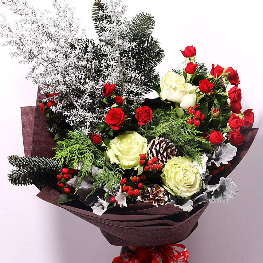 Red And White Flower Themed Bouquet