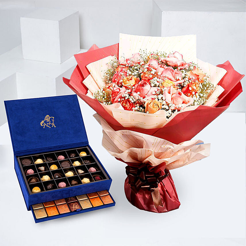 Magnificence Of Roses With Royal Godiva Box