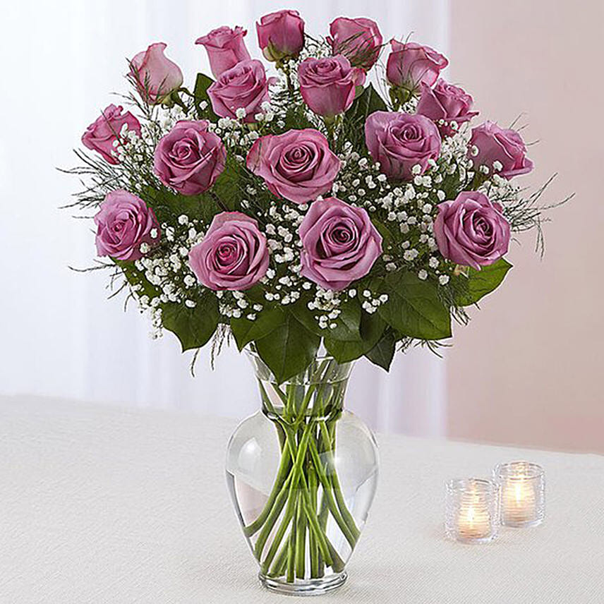 Bunch of Twenty Light Purple Roses