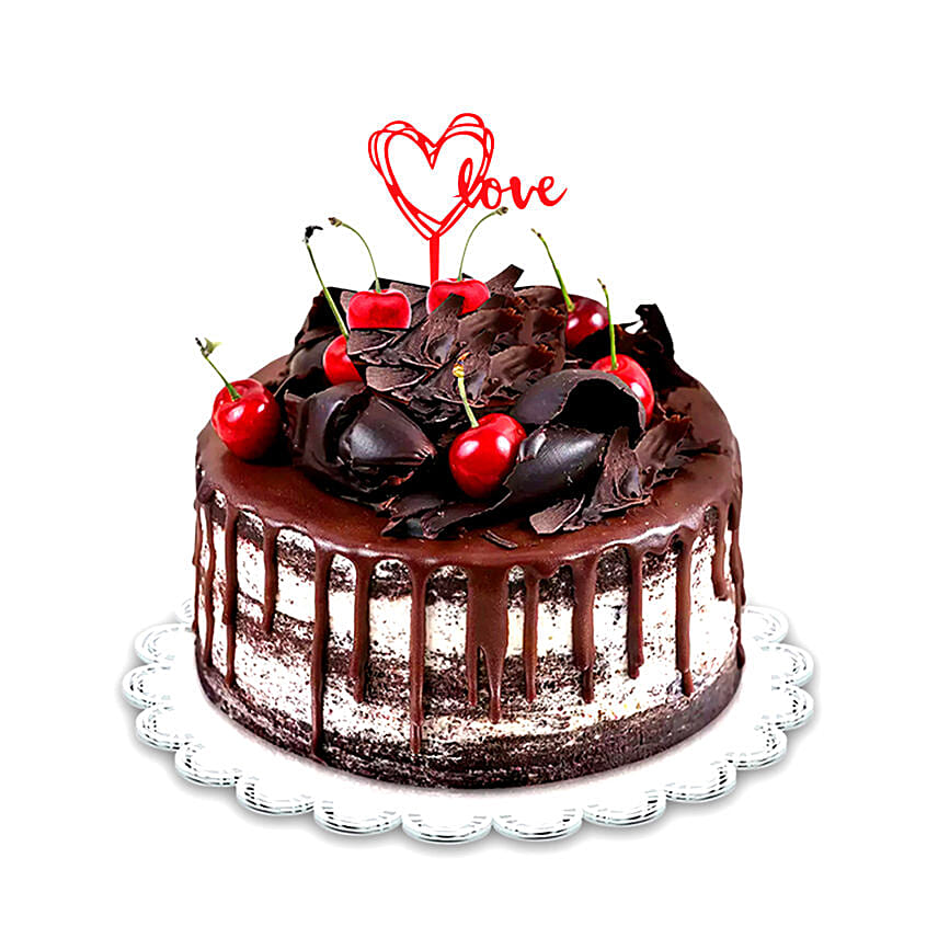 Black Forest Valentines Day Cake Half Kg