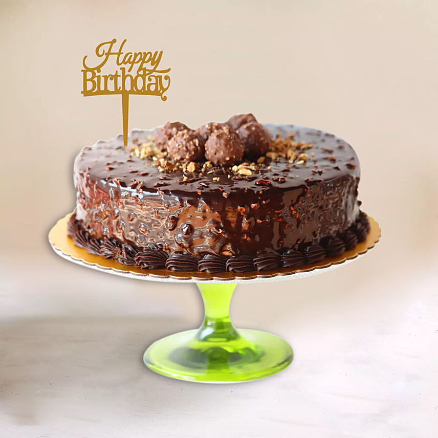 Chocolate Cake 1.5 Kg & Happy Birthday Topper