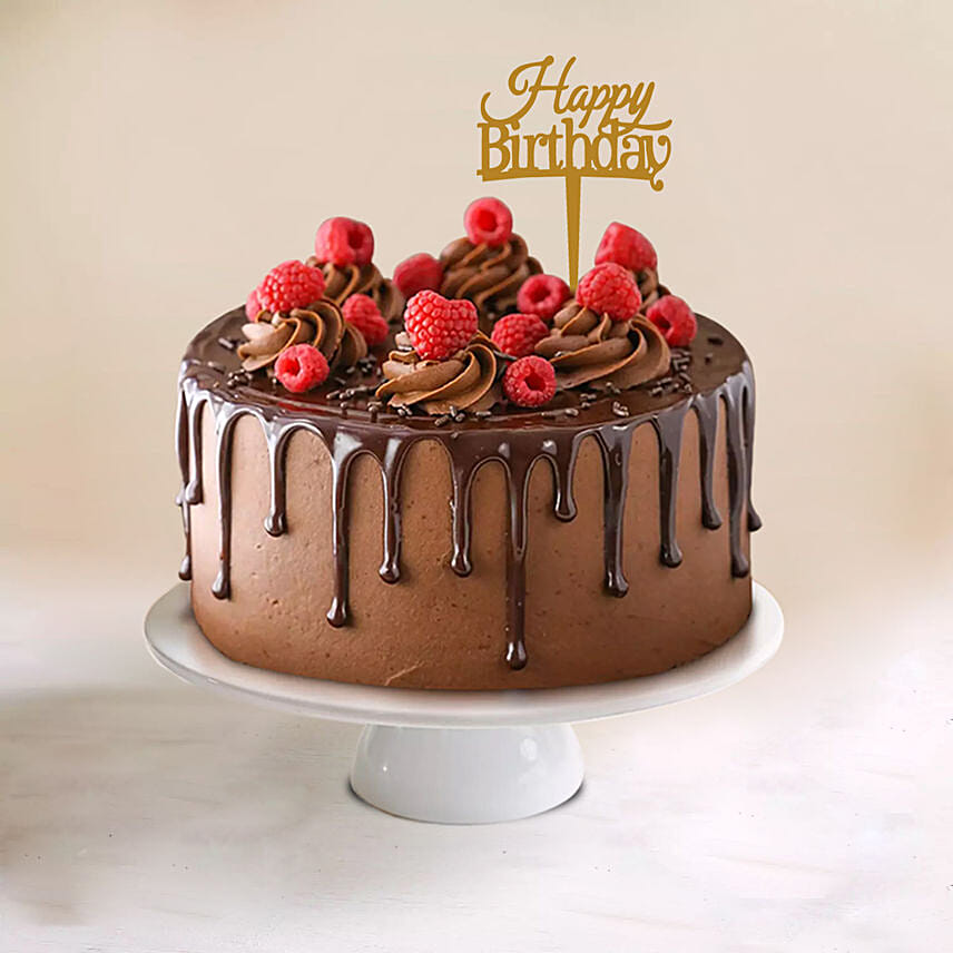 Dripping Choco Liquid Birthday Cake Half Kg