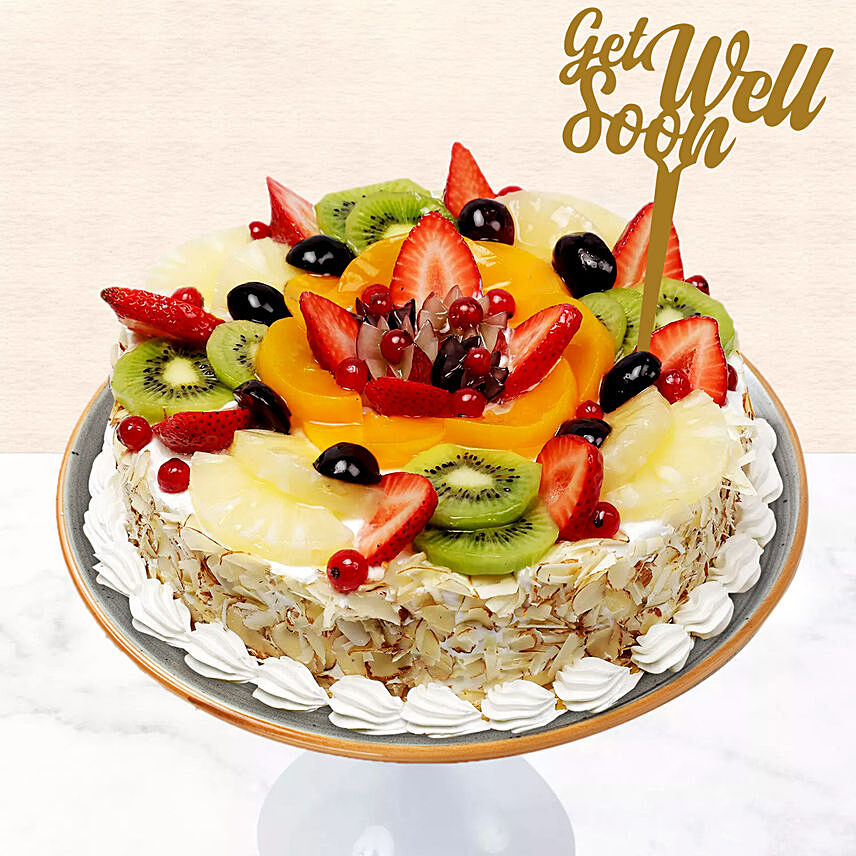 Fruit Cake With Get Well Soon Topper Half Kg