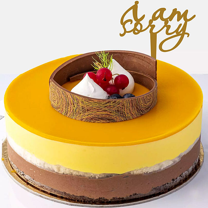 Mango Cake With I Am Sorry Topper 1 Kg